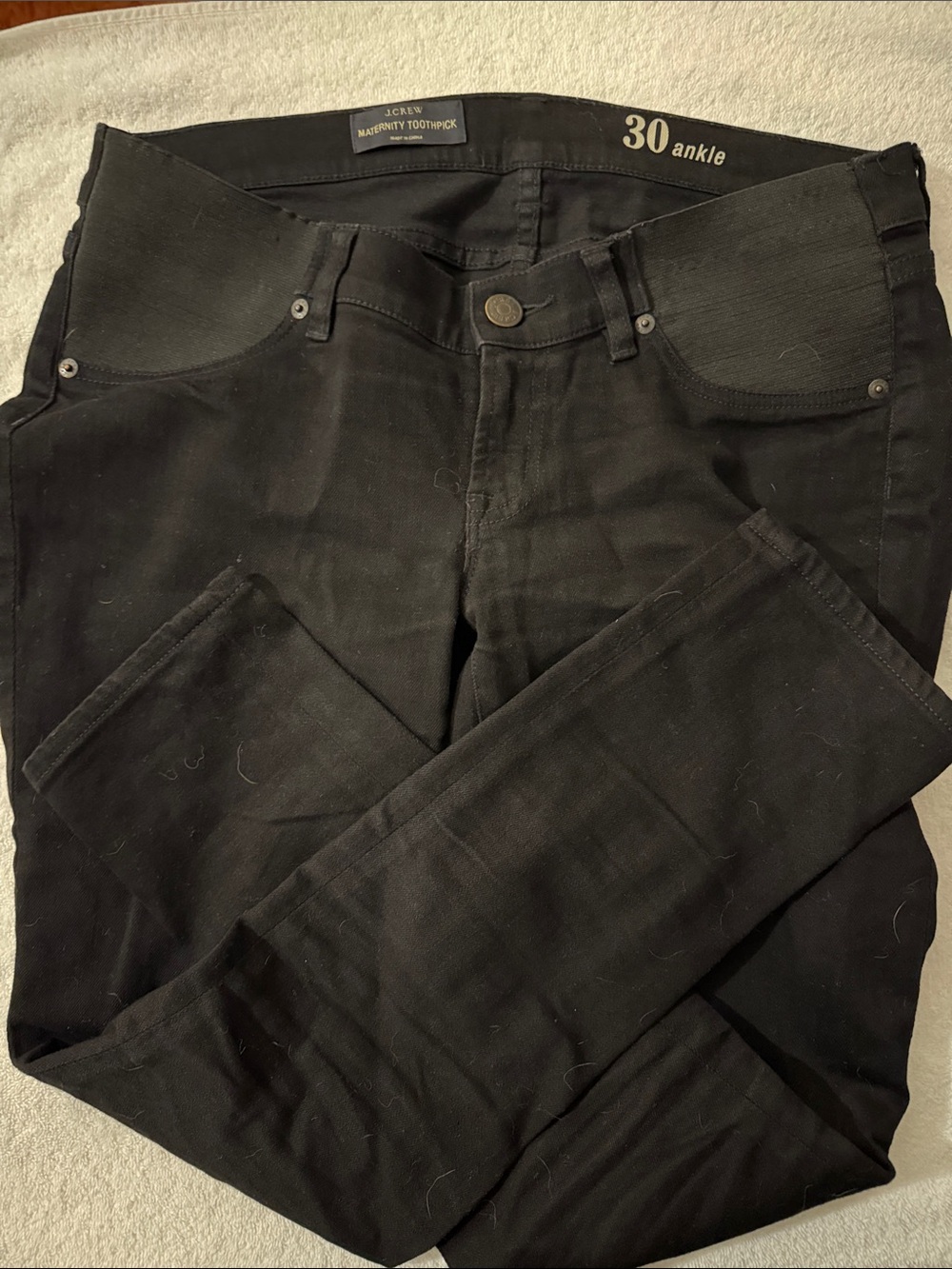 J. Crew Black Maternity Toothpick Ankle Skinny Jeans